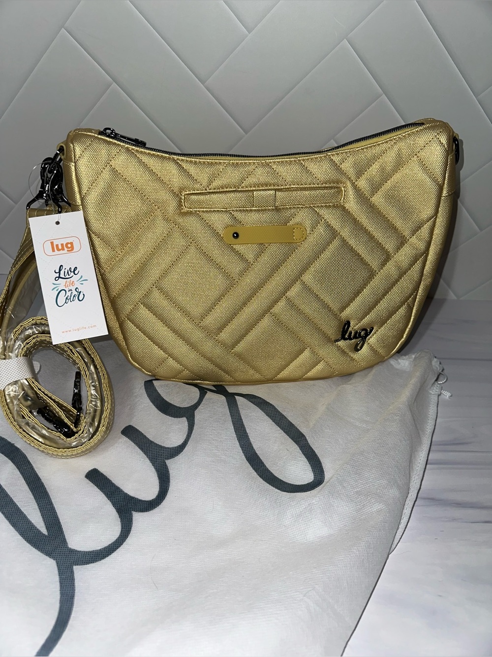 Lug Harmony Matte Luxe Vegan Leather convert crossbody oversized - 2 straps -NEW